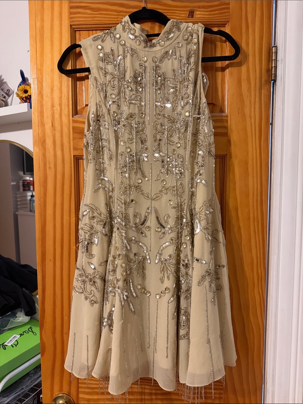 ASOS Beaded Cream Cocktail Dress